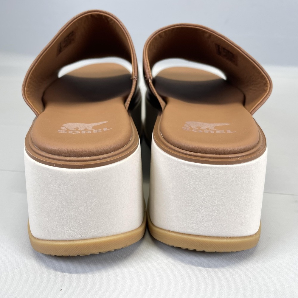Sorel Dayspring Slide Platform Sandals Womens Size 8 Brown Leather Comfort Shoes - Picture 5 of 10